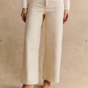 Sezane Le Crop in Mottled Ecru, size 2
